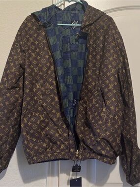 Luxury Brown Monogram Hooded Jacket